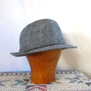 Dorfman Pacific Unisex Styling Cream & Gray Tweed Wool Blend Trilby Hat Size L
